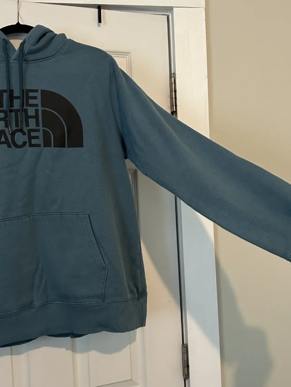 The North Face Teal Pullover Hoodie with Black Logo - Size L